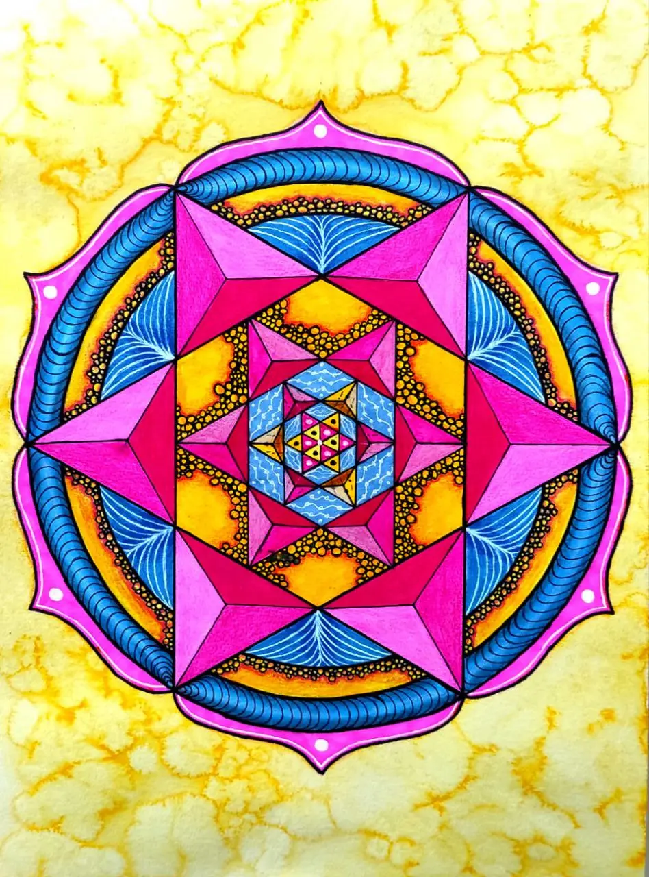 Mandala Tetraedro Onírico - Geometría de los sueños y el subconsciente